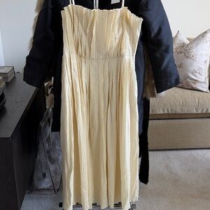 Astr Strapless Cream Dress